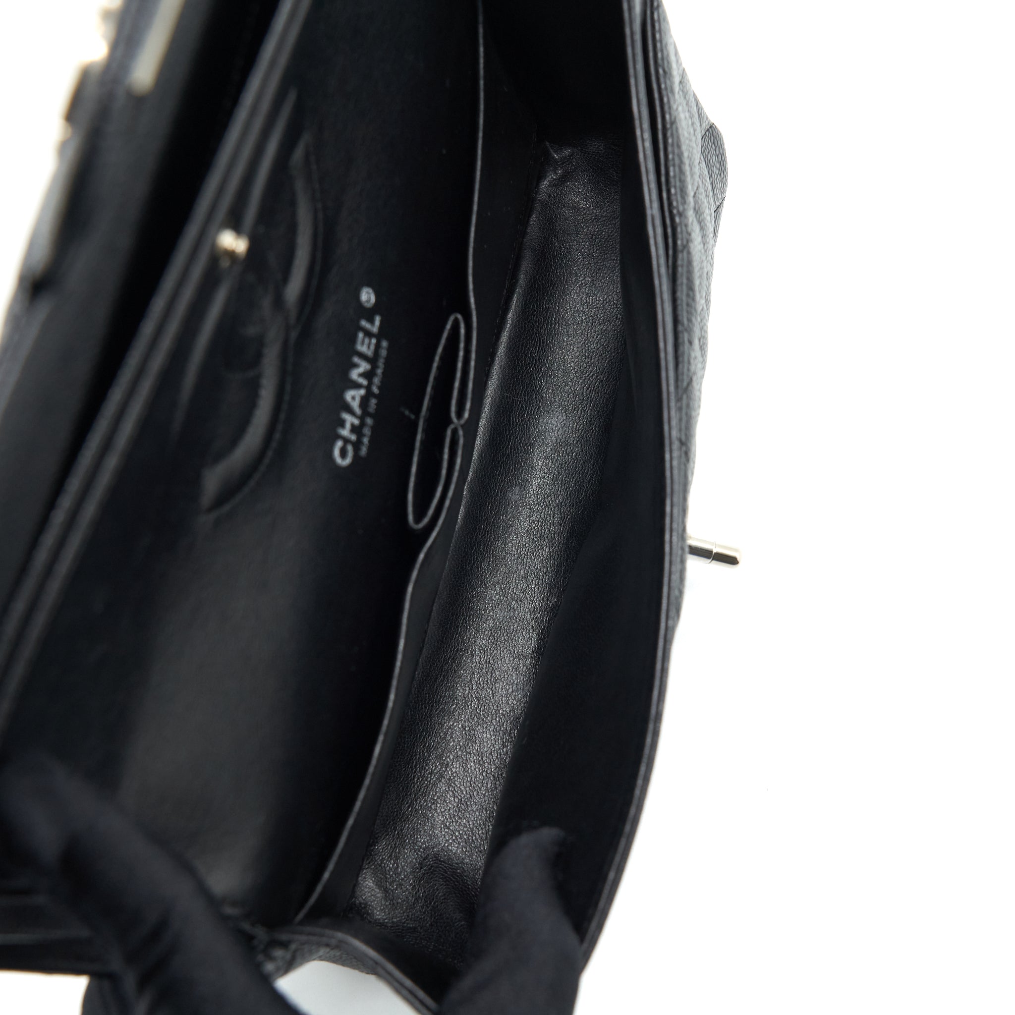 CHANEL MEDIUM CLASSIC FLAP BAG CAVIAR BLACK SHW