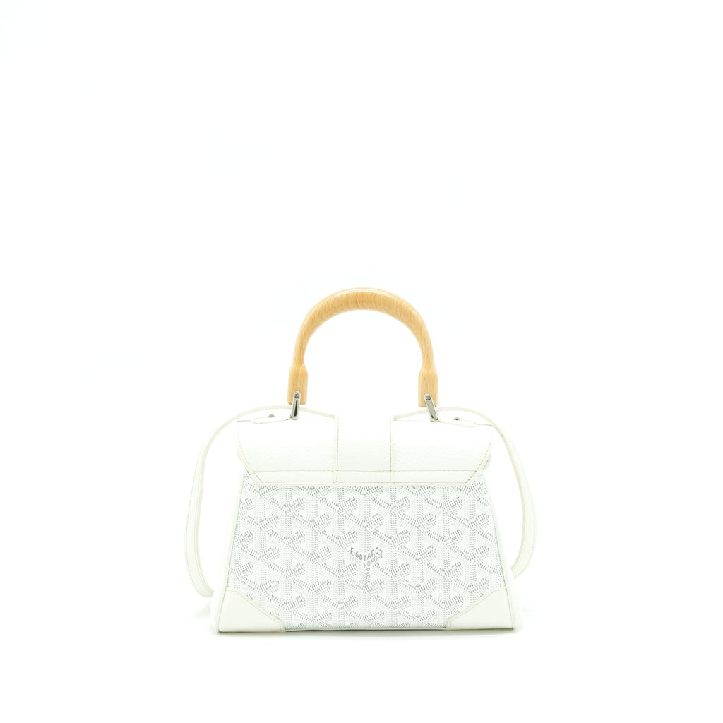 GOYARD SAIGON MINI GOYARDINE CANVAS WHITE SHW
