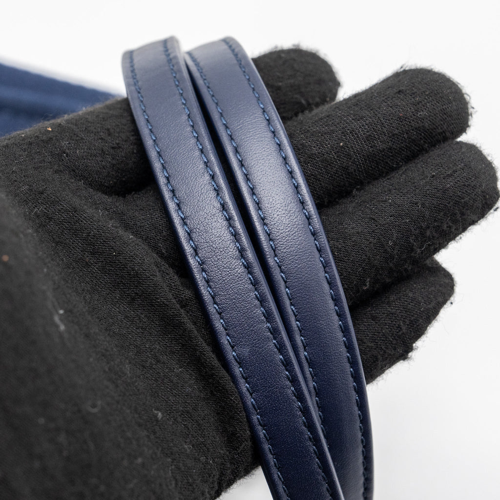CHANEL SMALL DEAUVILLE TOTE BAG CANVAS NAVY SHW (MICROCHIP)