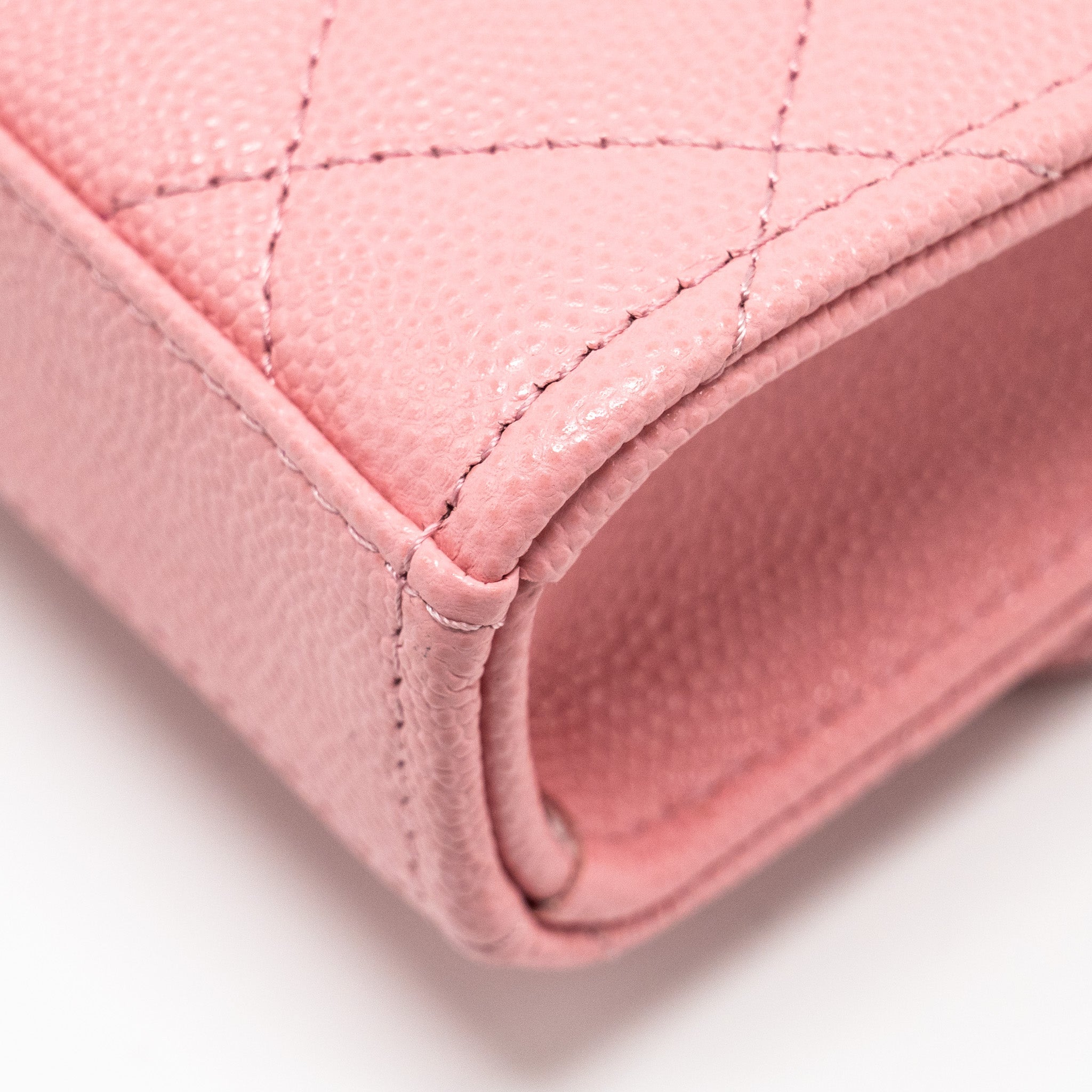 CHANEL MINI FLAP BAG WITH CHAIN HANDLE CAVIAR PINK GHW (MICROCHIP)