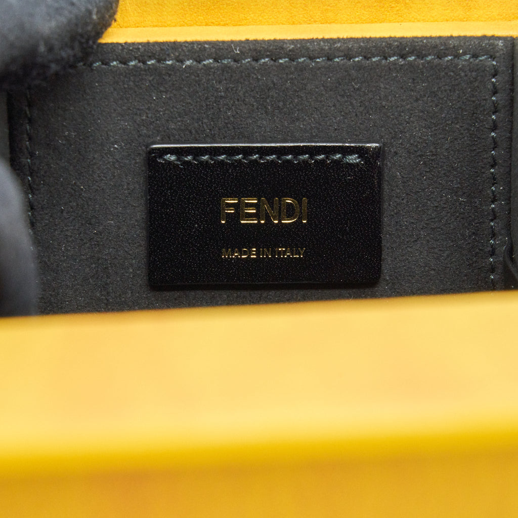FENDI VERTICAL BOX SHOULDER BAG YELLOW/ BLACK