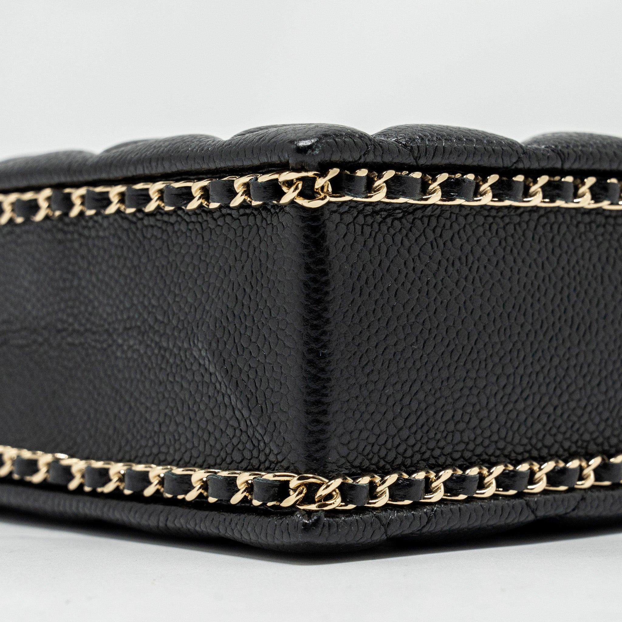 CHANEL QUILTED EVENING BOX BAG CAVIAR BLACK LGHW (MICROCHIP)