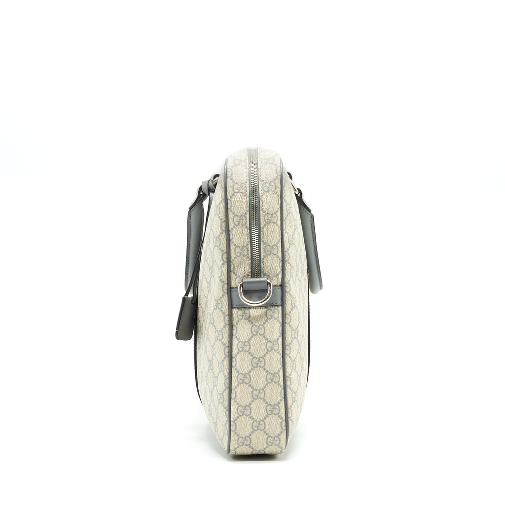 GUCCI MEN'S MONOGRAM CANVAS BRIEFCASE BEIGE