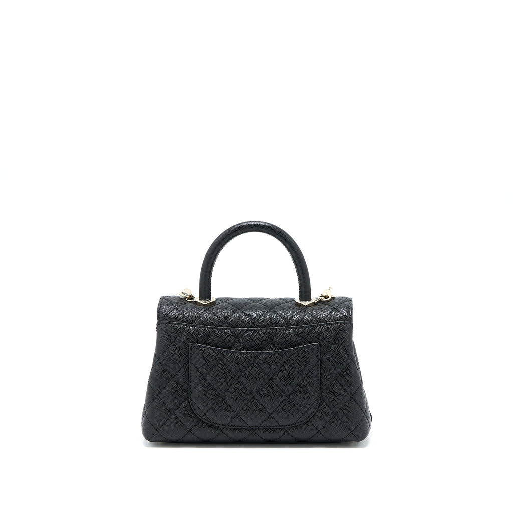 CHANEL SMALL COCO HANDLE CAVIAR BLACK LGHW (MICROCHIP)