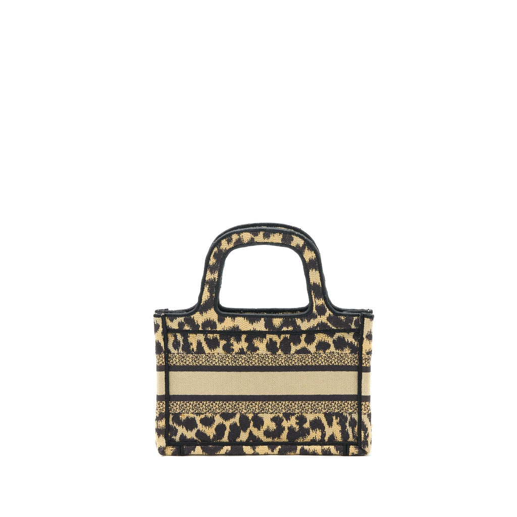 DIOR MINI BOOK TOTE MIZZA EMBROIDERY BEIGE/BLACK
