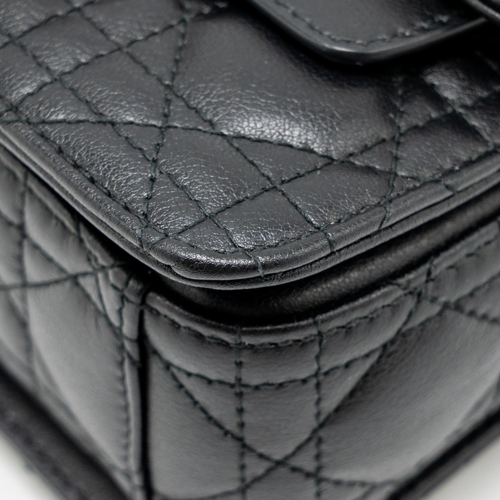 DIOR SMALL DIOR JOLIE TOP HANDLE BAG CANNAGE CALFSKIN BLACK GHW