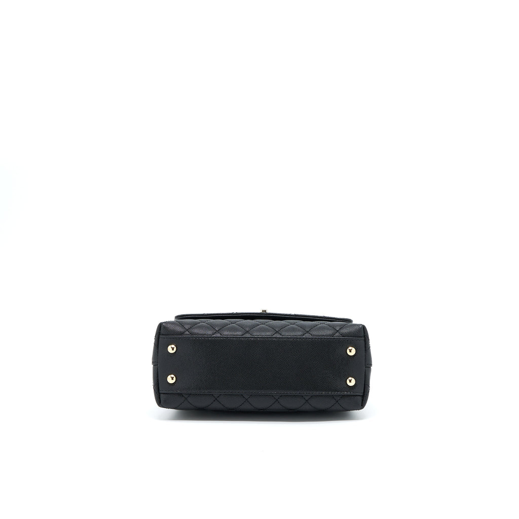 CHANEL SMALL COCO HANDLE CAVIAR BLACK LGHW (MICROCHIP)