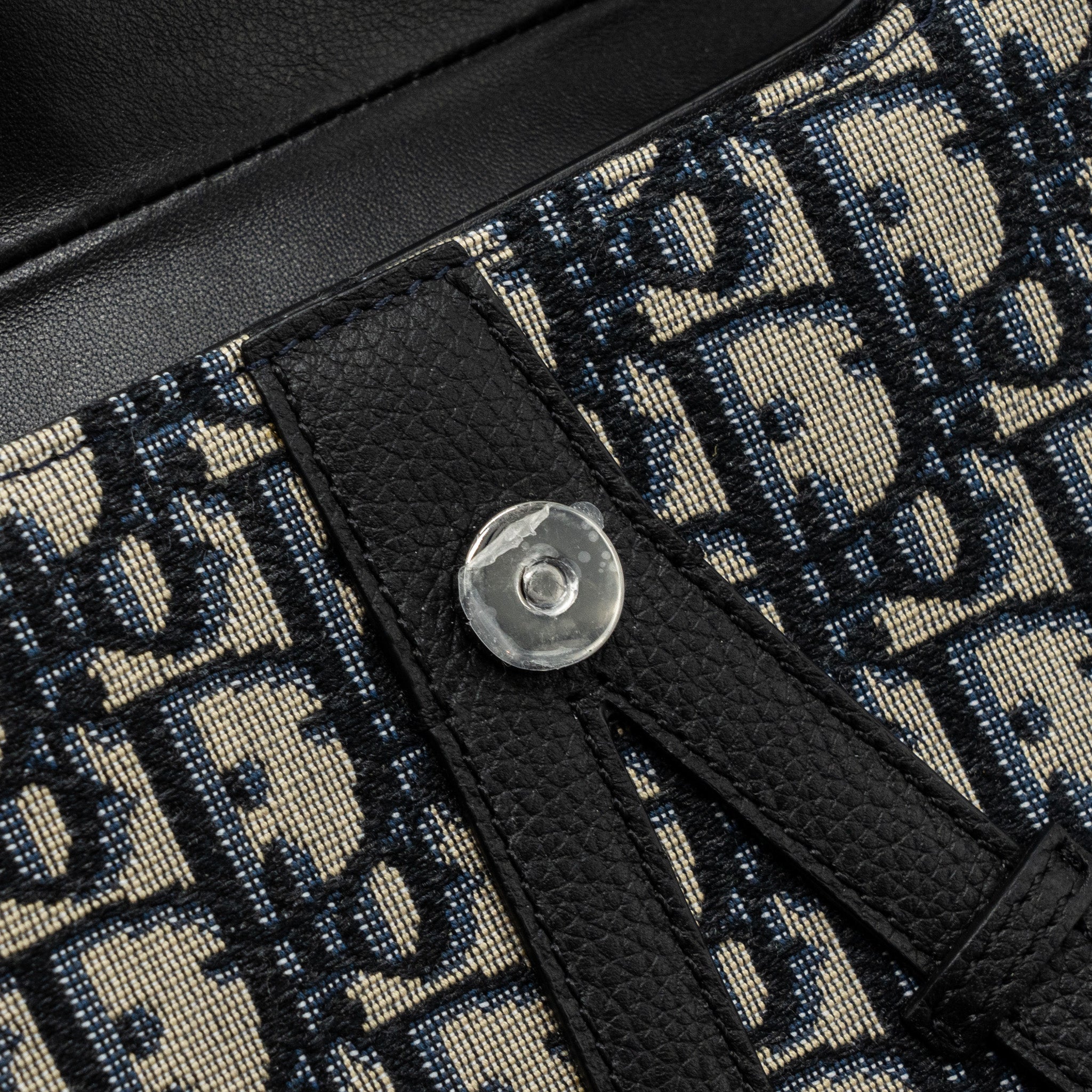 DIOR SADDLE BELT BAG BLUE DIOR OBLIQUE JACQUARD BLACK HARDWARE