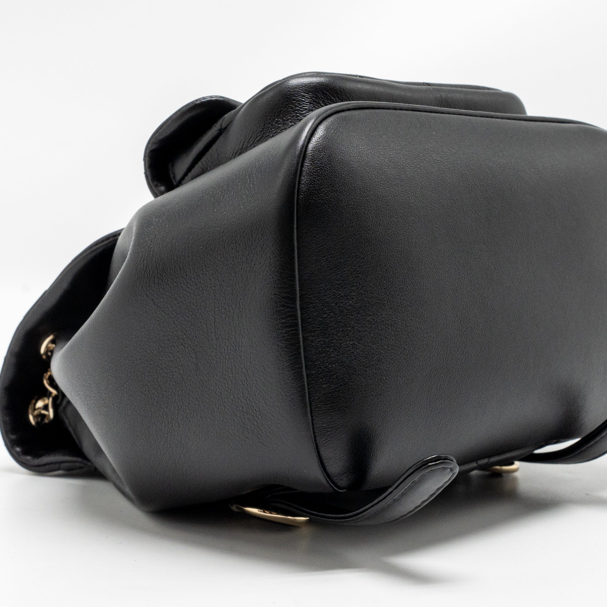 CHANEL MINI DUMA BACKPACK CALFSKIN BLACK LGHW (MICROCHIP)