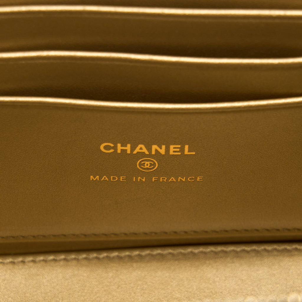CHANEL PEARL CRUSH LONG VANITY LAMBSKIN BLACK GHW (MICROCHIP)