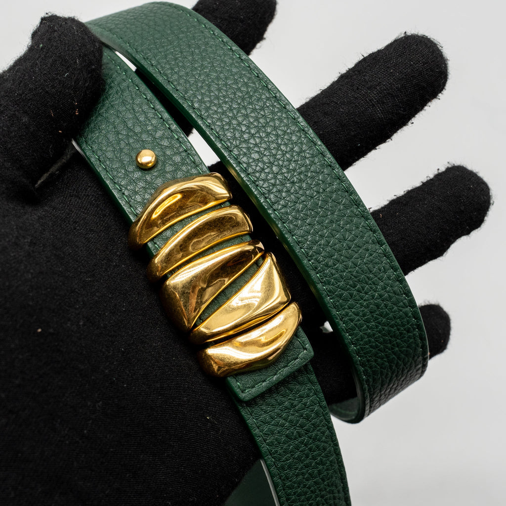 BOTTEGA VENETA SMALL CASSETTE BAG CHARM STRAP LIMITED EDITION CALFSKIN GREEN GHW