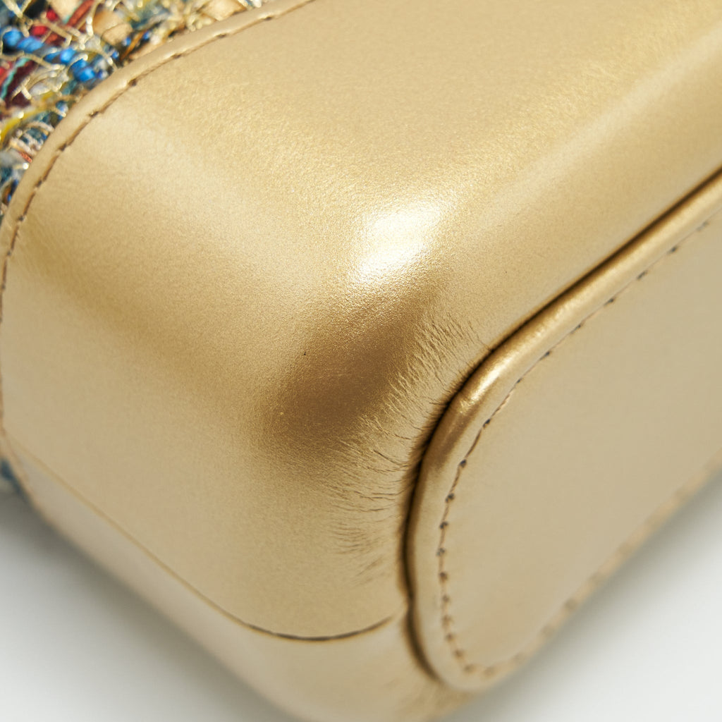 CHANEL SMALL GABRIELLE HOBO BAG TWEED GOLD/MULTICOLOUR