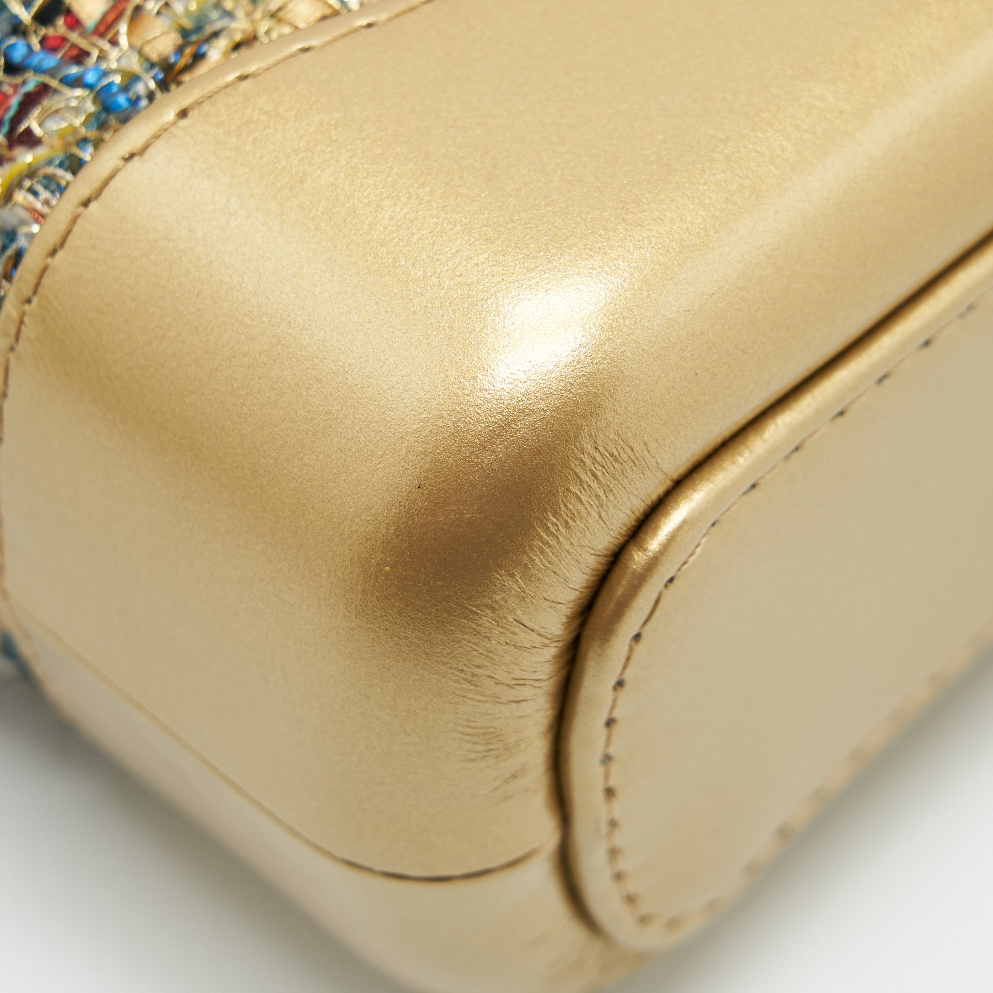 CHANEL SMALL GABRIELLE HOBO BAG TWEED GOLD/MULTICOLOUR