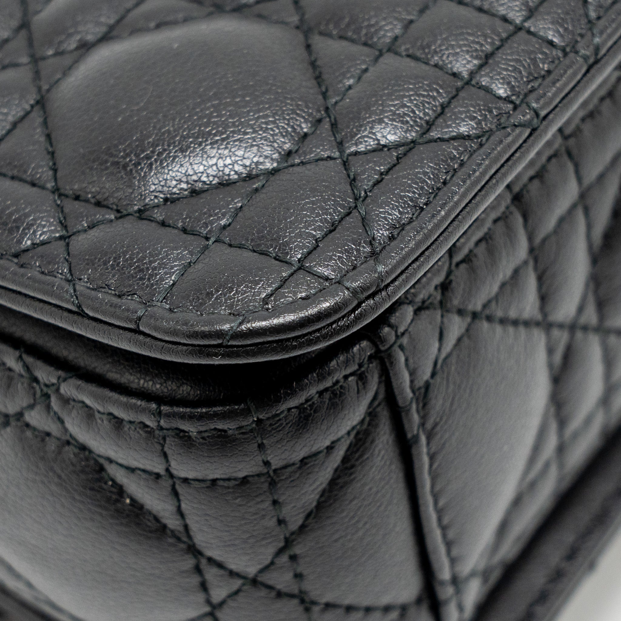 DIOR SMALL DIOR JOLIE TOP HANDLE BAG CANNAGE CALFSKIN BLACK GHW