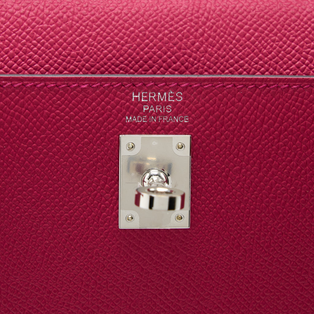 HERMES KELLY 25 EPSOM FRAMBOISE/PRUNE SHW