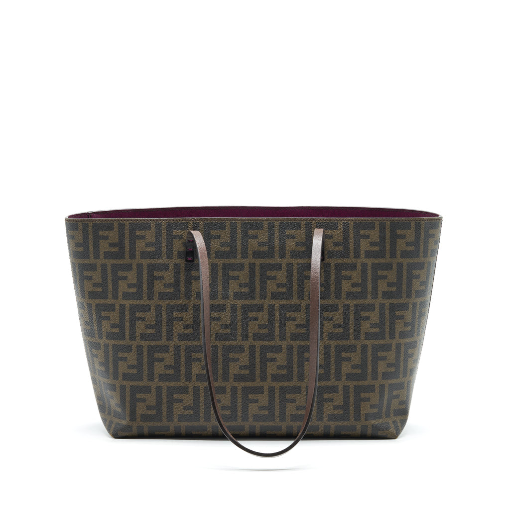 FENDI MONOGRAM LEATHER SHOPPER TOTE BAG