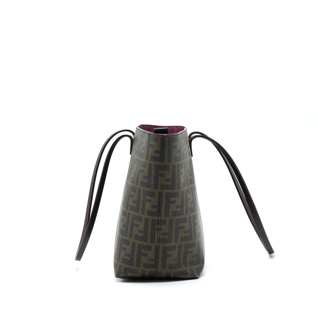 FENDI MONOGRAM LEATHER SHOPPER TOTE BAG