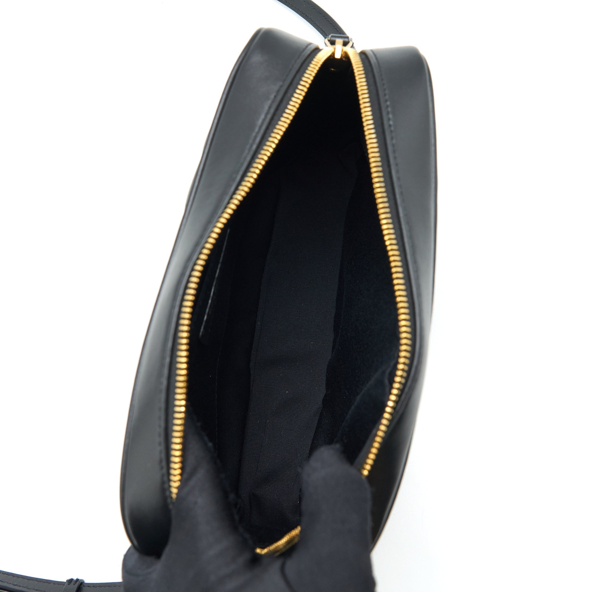SAINT LAURENT/YSL LOU CAMERA BAG CALFSKIN BLACK GHW