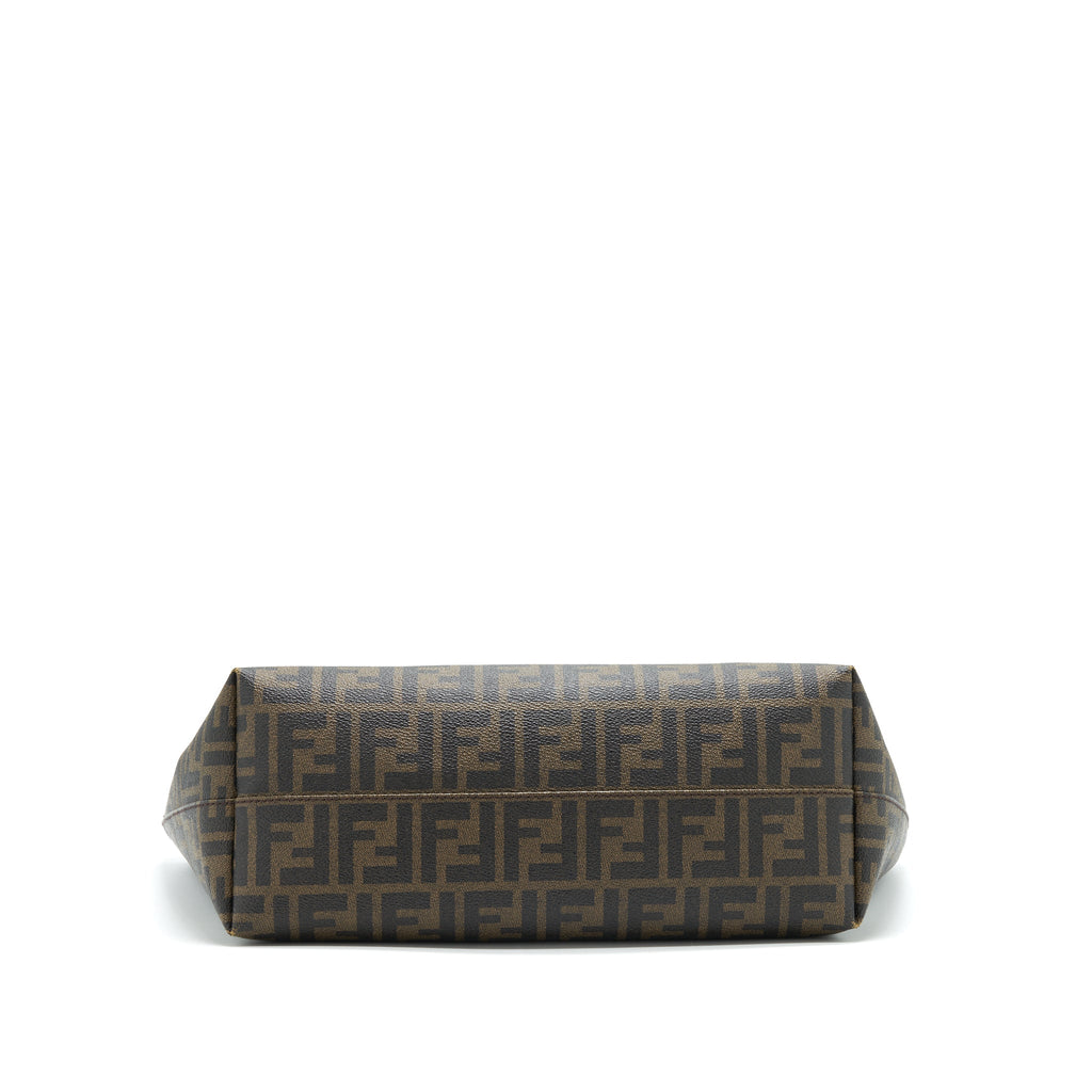 FENDI MONOGRAM LEATHER SHOPPER TOTE BAG
