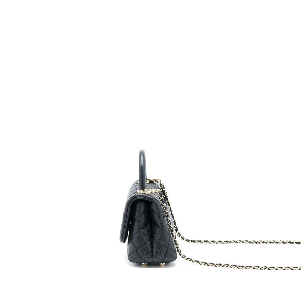 CHANEL MINI COCO HANDLE CAVIAR BLACK LGHW