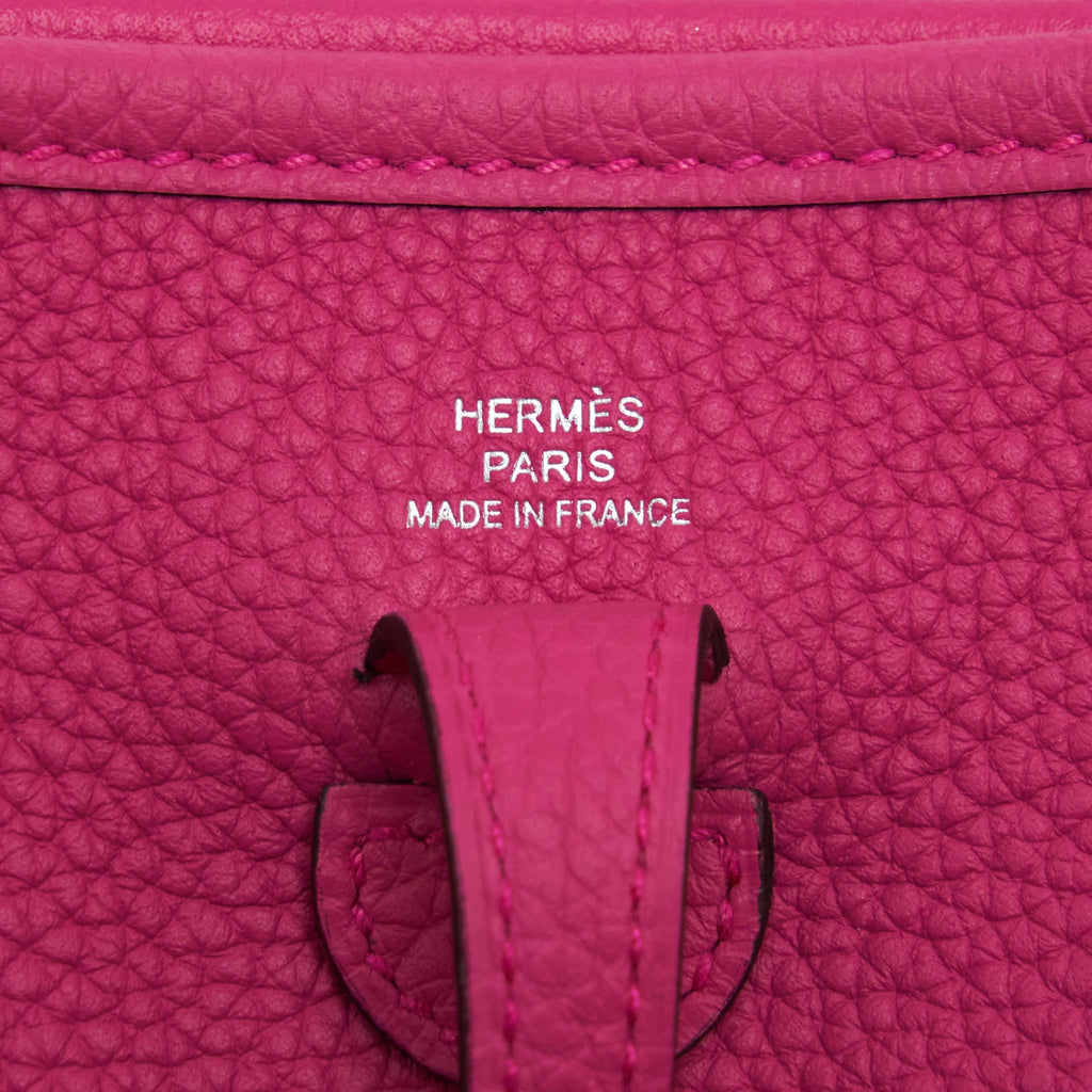 HERMES MINI EVELYNE CLEMENCE ROSE SHOCKING SHW