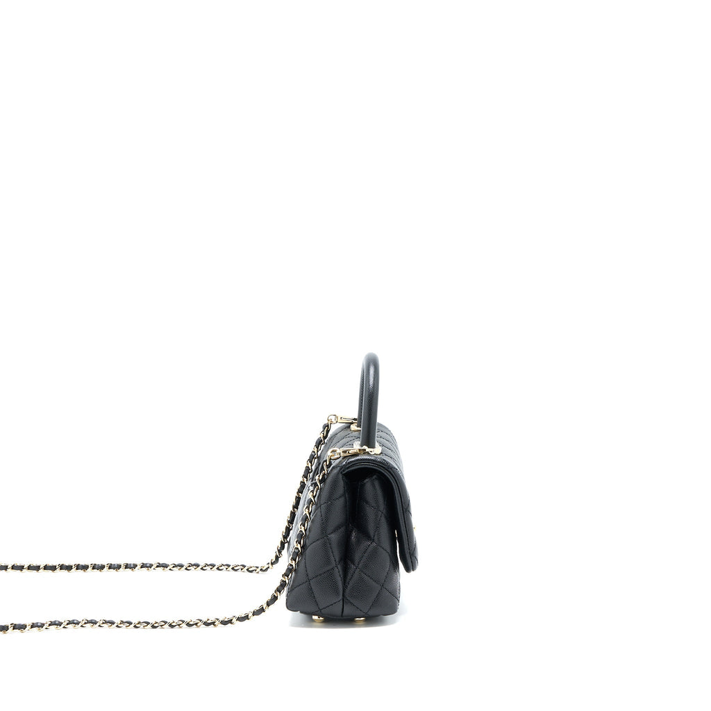 CHANEL MINI COCO HANDLE CAVIAR BLACK LGHW