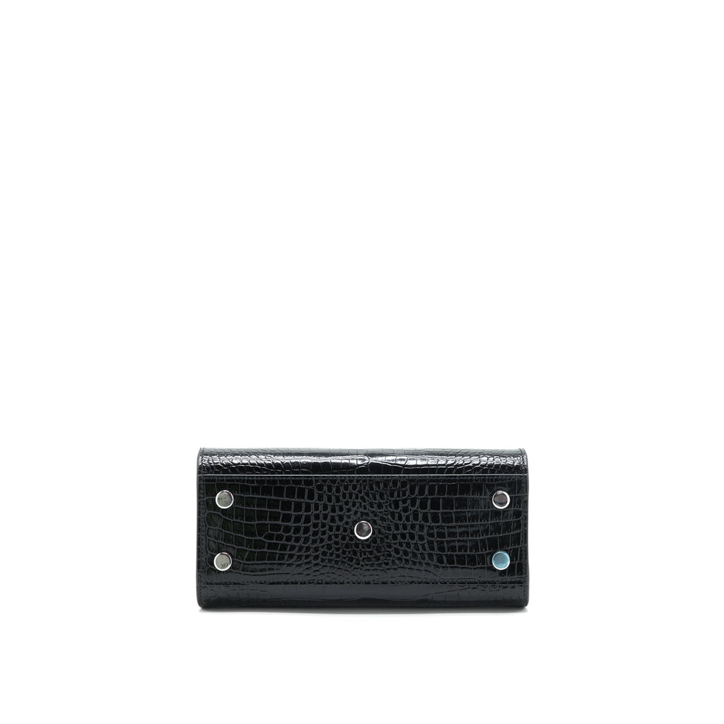 SAINT LAURENT SAC DE JOUR NANO IN CROC EMBOSSED CALFSKIN BLACK SHW