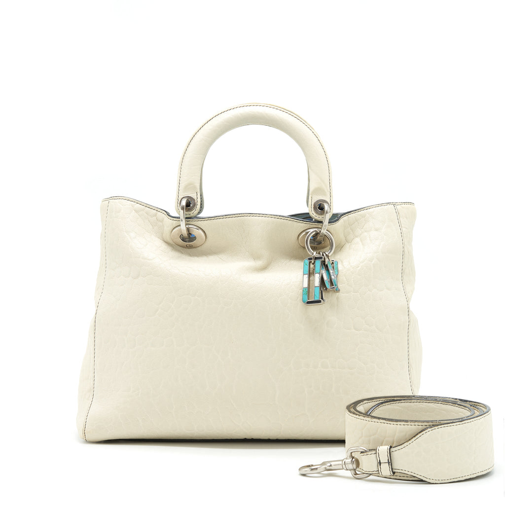 DIOR DIORISSIMO TOTE BAG WHITE MULTICOLOUR HARDWARE