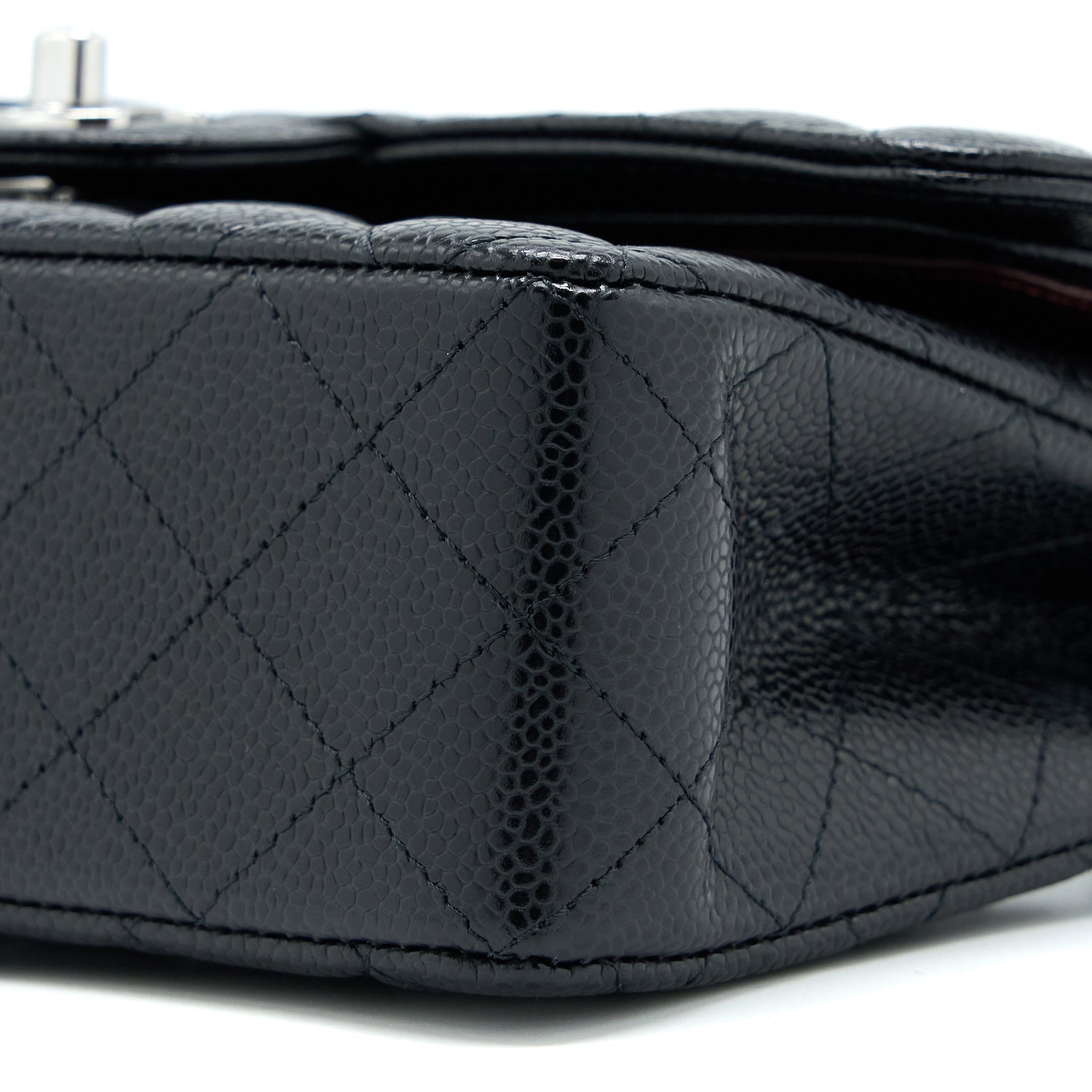 CHANEL SMALL CLASSIC DOUBLE FLAP BAG CAVIAR BLACK SHW(MICROCHIP)
