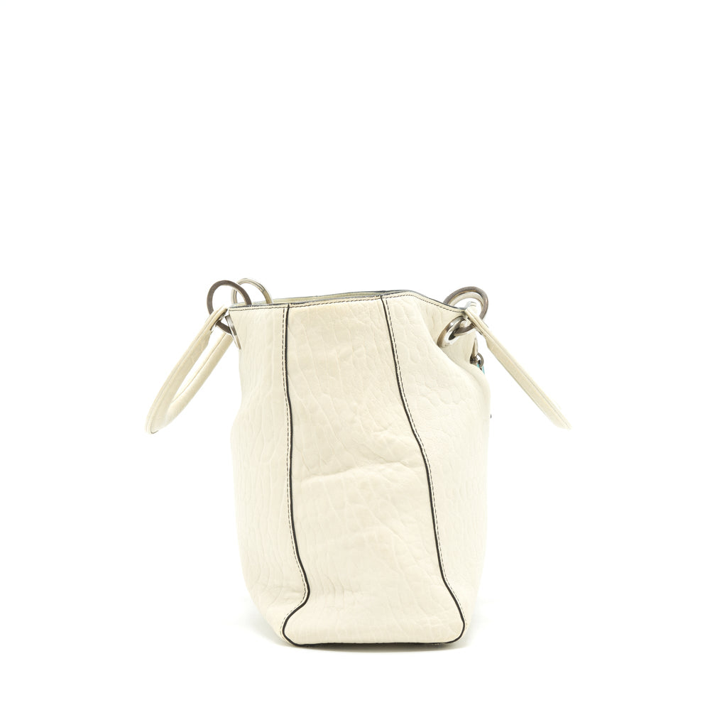 DIOR DIORISSIMO TOTE BAG WHITE MULTICOLOUR HARDWARE