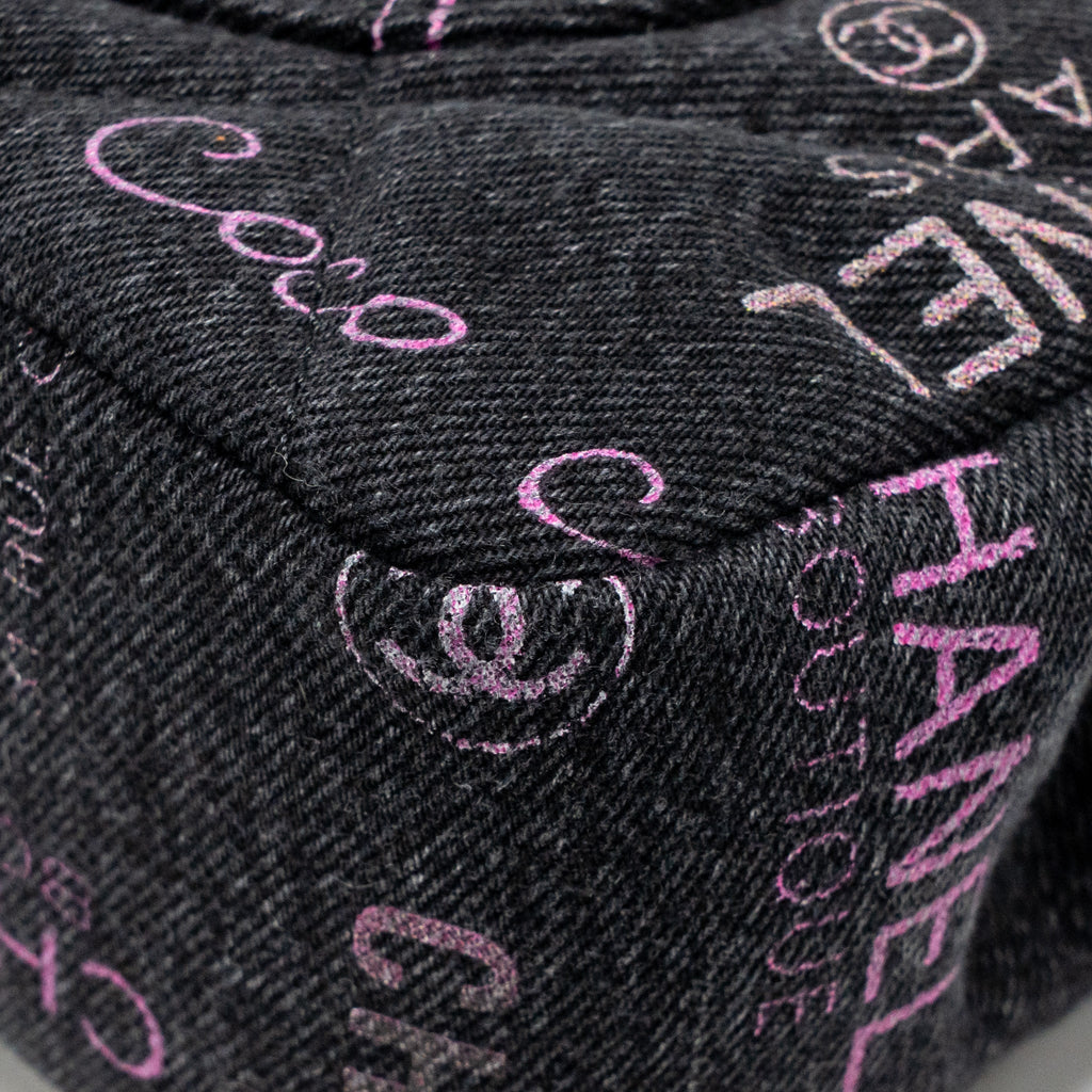 CHANEL LARGE MOOD FLAP BAG DENIM BLACK/MULTICOLOUR GHW (MICROCHIP)