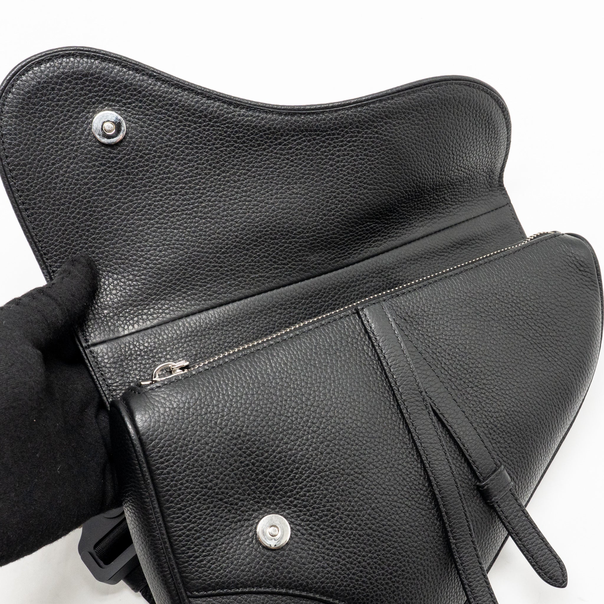 DIOR HOMME SADDLE BAG CALFSKIN BLACK SHW