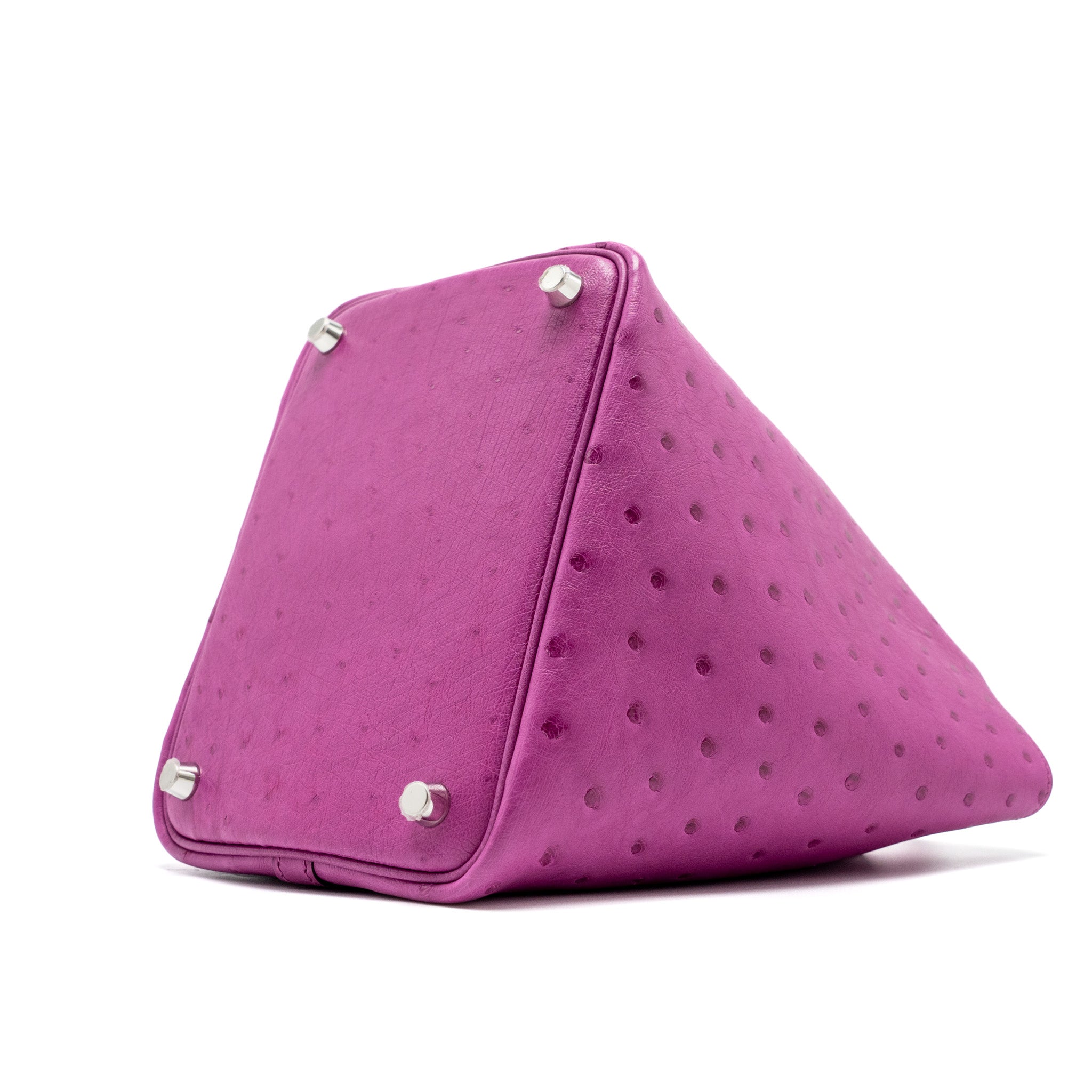 HERMES PICOTIN 18 LOCK BAG OSTRICH L3 ROSE POURPRE FUCHSIA SHW