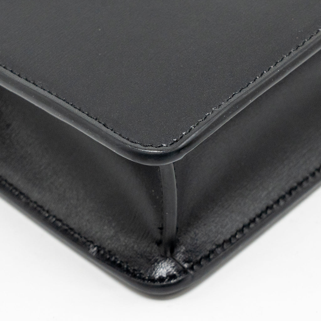 CELINE WALLET ON CHAIN MARGO SHINY CALFSKIN BLACK GHW