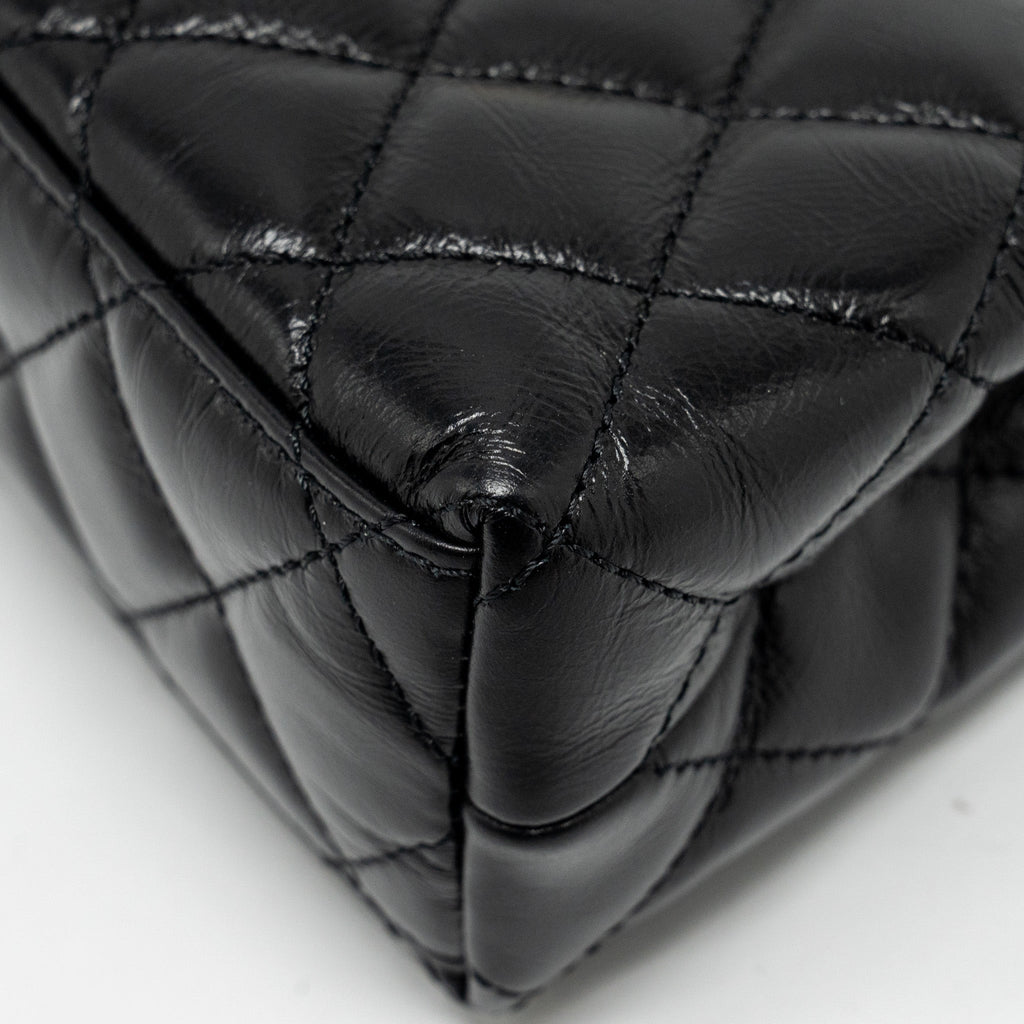 CHANEL MINI KELLY SHOPPING TOTE BAG CALFSKIN BLACK GHW (MICROCHIP)