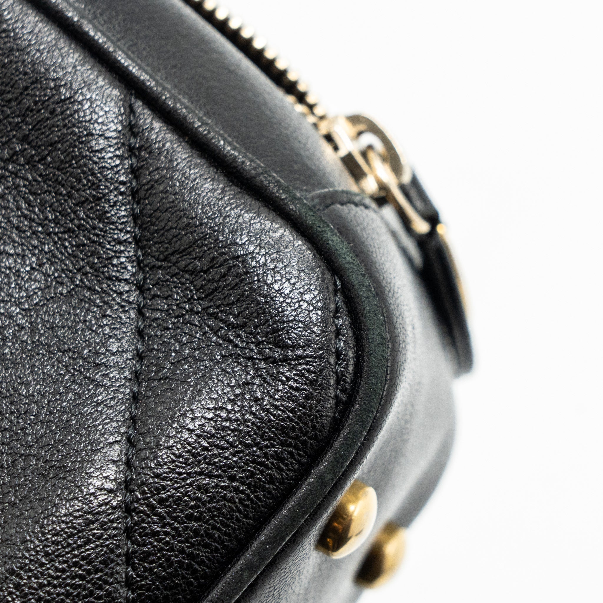 CHANEL ZIPPER CAMERA CHAIN BAG LAMBSKIN BLACK GHW
