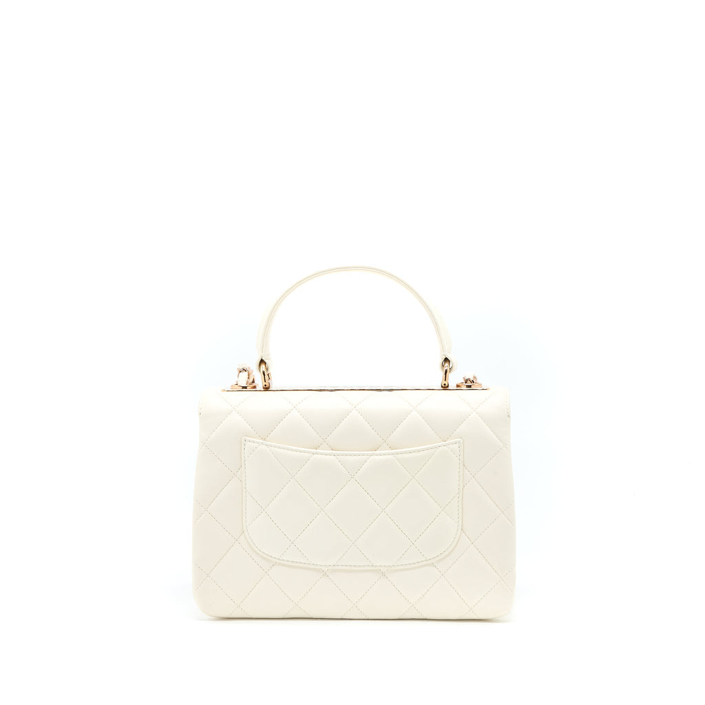 CHANEL SMALL TRENDY CC LAMBSKIN WHITE RGHW (MICROCHIP)