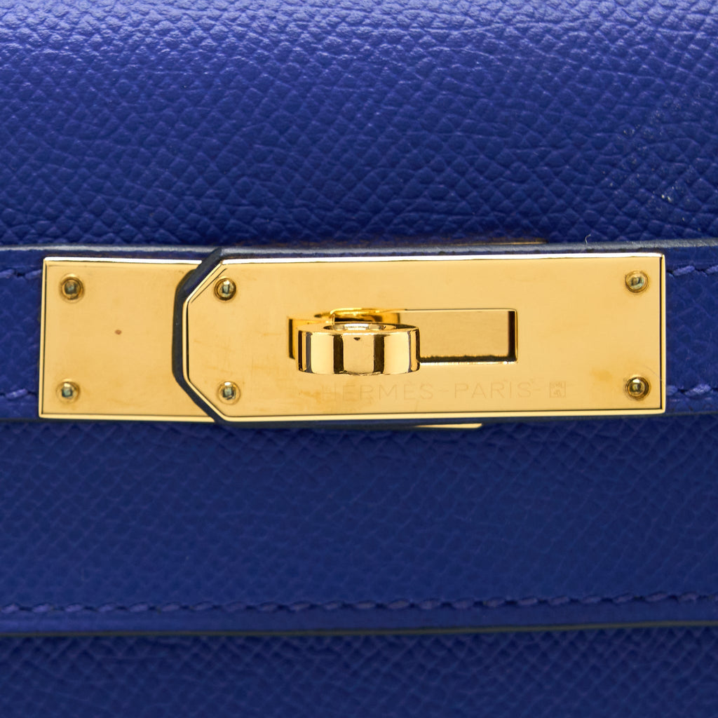 HERMES KELLY 28 SELLIER EPSOM BLEU ELECTRIQUE GHW