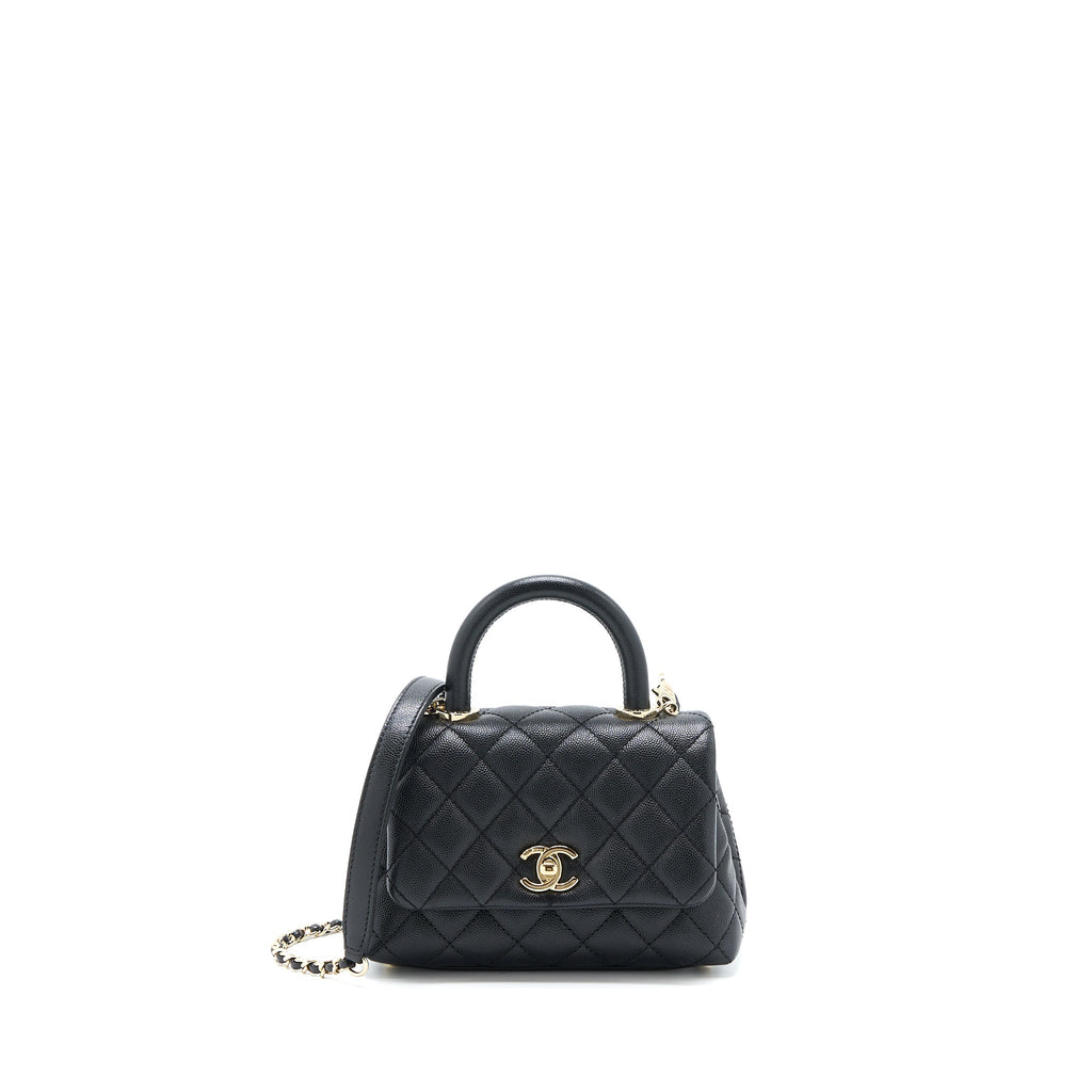 CHANEL EXTRA MINI COCO HANDLE CAVIAR BLACK LGHW