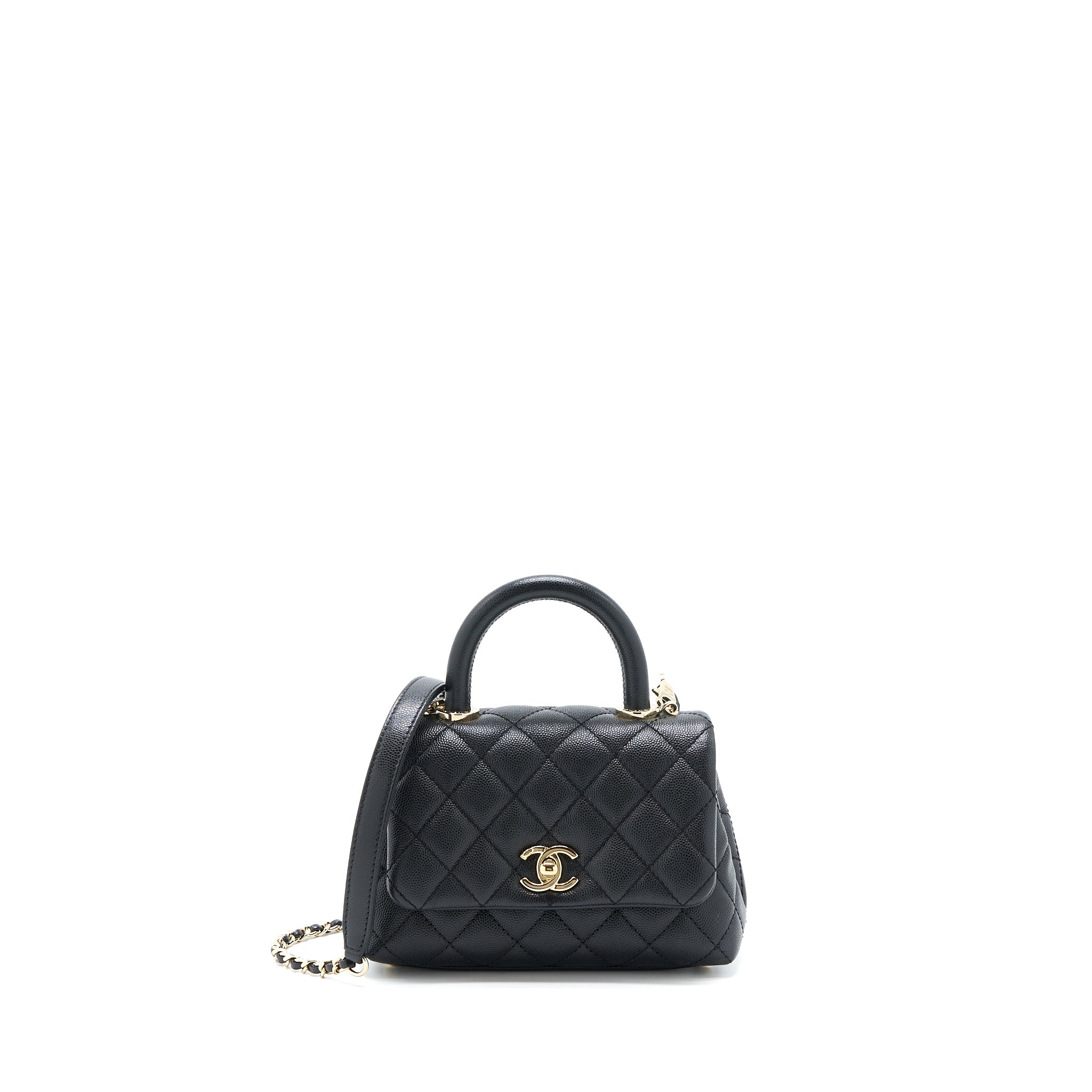 CHANEL EXTRA MINI COCO HANDLE CAVIAR BLACK LGHW
