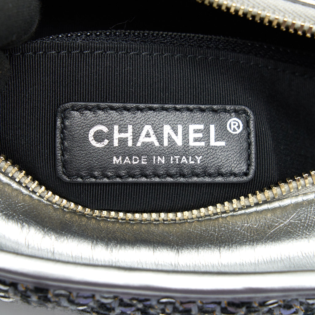 CHANEL SEASONAL TWEED SMALL GABRIELLE HOBO BAG GREY MULTICOLOUR HARDWARE