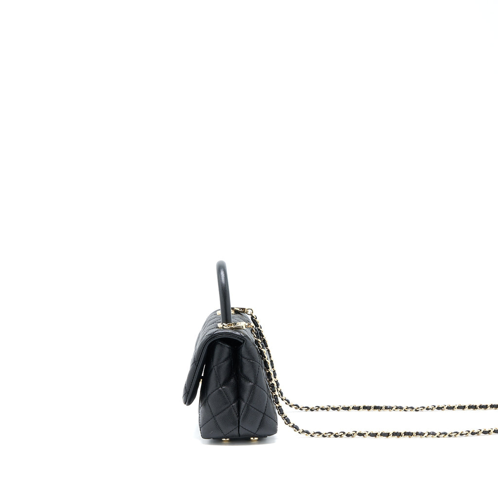 CHANEL EXTRA MINI COCO HANDLE CAVIAR BLACK LGHW