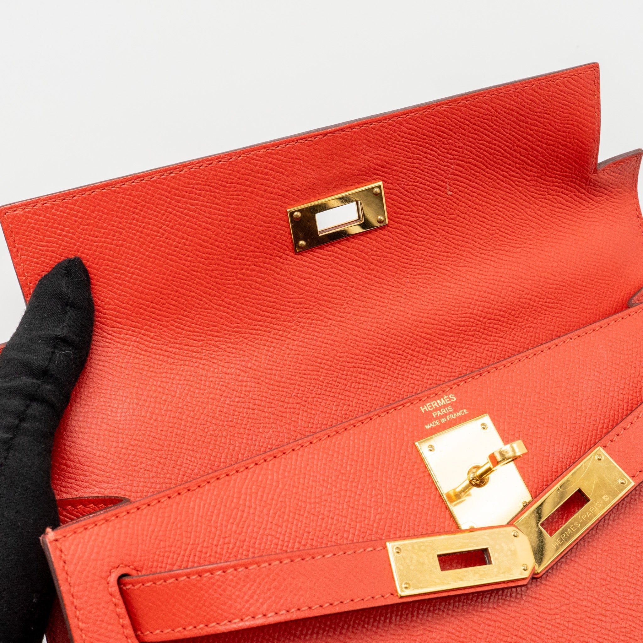 HERMES KELLY 28 EPSOM ROUGE PIVOINE GHW