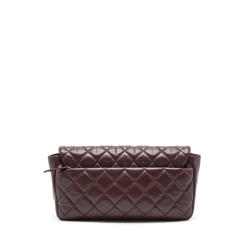 CHANEL COCO RAIN FLAP BAG LAMBSKIN BURGUNDY SHW