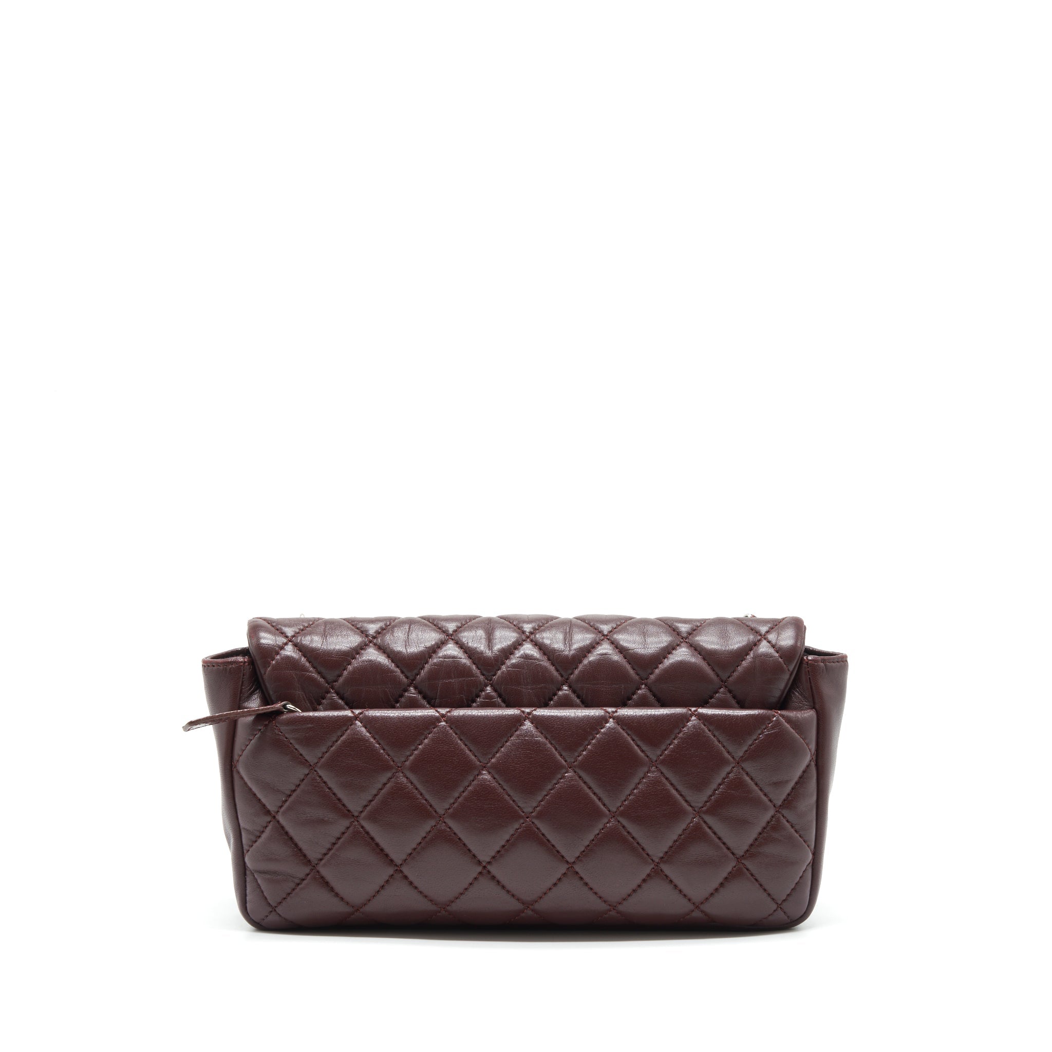 CHANEL COCO RAIN FLAP BAG LAMBSKIN BURGUNDY SHW