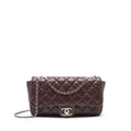 CHANEL COCO RAIN FLAP BAG LAMBSKIN BURGUNDY SHW