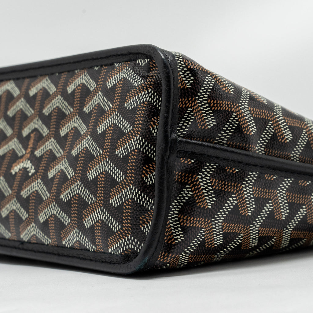 GOYARD MINI ANJOU TOTE GOYARDINE CANVAS / CALFSKIN BLACK SHW