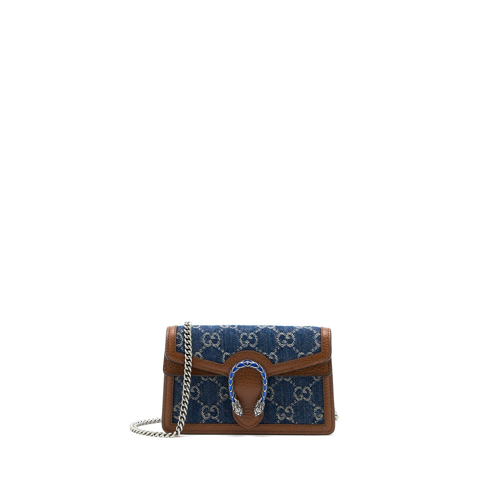 GUCCI SUPER MINI DIONYSUS GG SUPREME DENIM/ LEATHER MULTICOLOUR HARDWARE