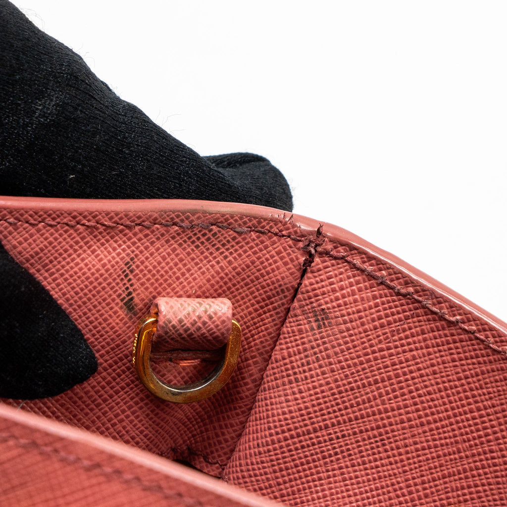 PRADA TOP HANDLE SMALL TOTE BAG SAFFIANO CALFSKIN PINK GHW