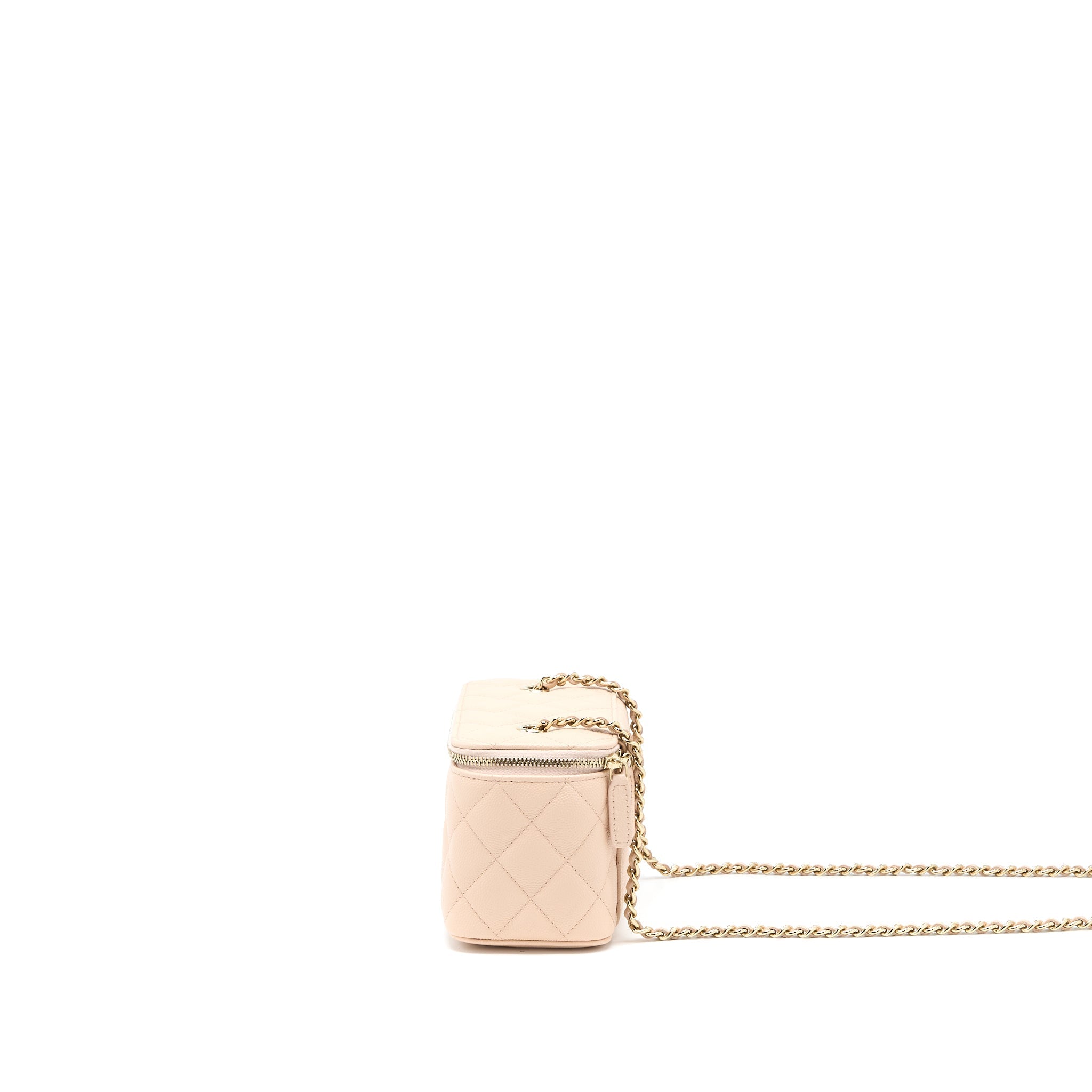 CHANEL LONG VANITY CASE CAVIAR LIGHT PINK LGHW